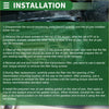 Green instructional panel with white text showing transmission oil pan installation steps for a340f filter kit tacoma 95-96