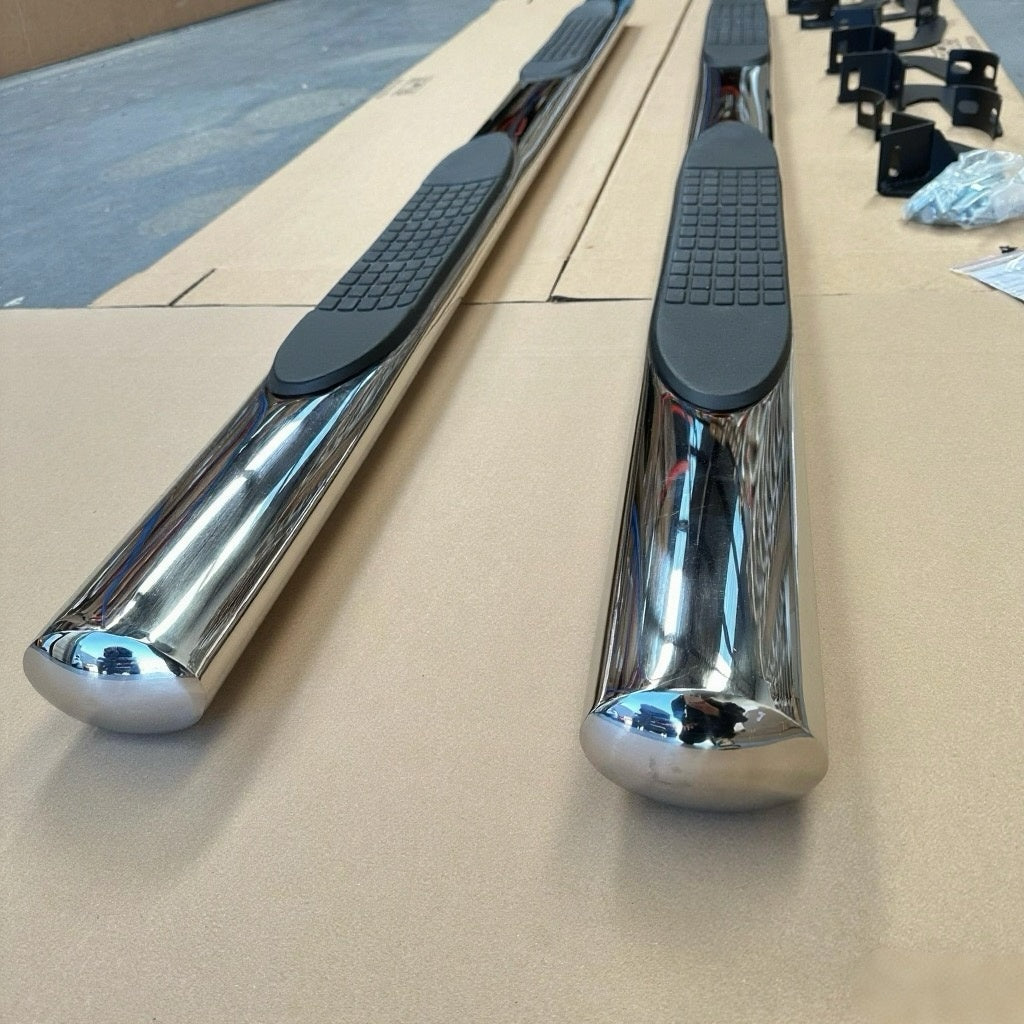 4‑inch Oval Stainless Steel Running Board for D‑Max Double Cab