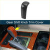 Black carbon fiber abs gear shift knob trim cover for toyota land cruiser prado 2010-2017 shown from the back side
