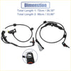 Black abs sensor for toyota hilux viii rear left right with molded plastic connectors and metal fittings shown from back side