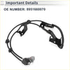 Black abs wheel speed sensor for toyota 4runner front right with molded plastic housing and wiring harness