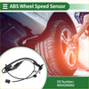 Black abs wheel speed sensor with coiled cable and connectors for toyota avalon 2013-2023 shown on car wheel background