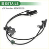Black abs wheel speed sensor cable with molded plastic connectors and green cap for toyota avensis front left 2003-2008