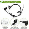 Abs wheel speed sensor for toyota bb ii front right with black rubber-coated wire white connector and metal brackets