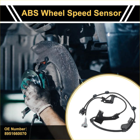 Black abs wheel speed sensor for toyota fj cruiser 2007-2010 with coiled wiring and mounting brackets