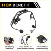 Black abs wheel speed sensor with molded plastic housing and coiled wiring for toyota fj cruiser front left