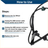 Black abs wheel speed sensor cable for toyota majesta with molded plastic connectors and a green clip