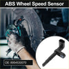 Black abs wheel speed sensor for Toyota Mirai with cylindrical body and rectangular connector housing shown from back side