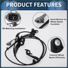 Black plastic abs wheel speed sensor for Toyota RAV4 2001-2005 with coiled wiring and gray connectors back view