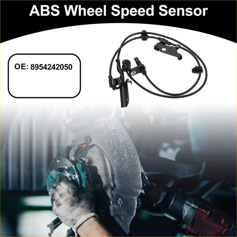 Abs wheel speed sensor for Toyota RAV4 2006-2018 with black coiled wiring and sturdy mounting brackets shown from back side