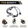 Black rubber-coated abs wheel speed sensor with molded plastic connectors and brackets for toyota reiz front right