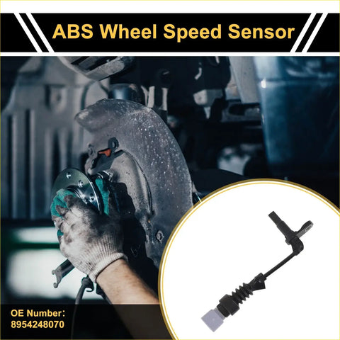 Black abs wheel speed sensor for toyota rx450 front right with flexible coiled wire and white connector end