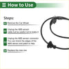 Black abs wheel speed sensor cable with molded plastic connectors for toyota scion 2009-2013 shown from back side
