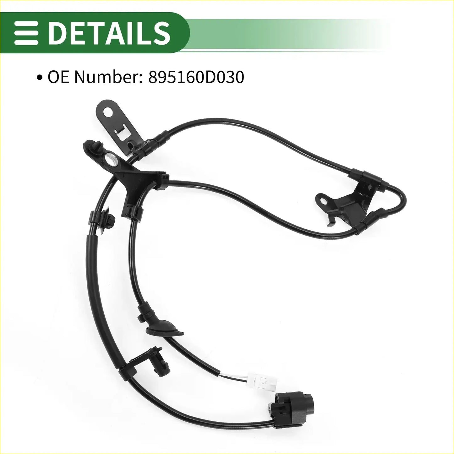 Black abs wheel speed sensor for Toyota Soluna Vios with molded plastic housing and coiled wiring visible from back side