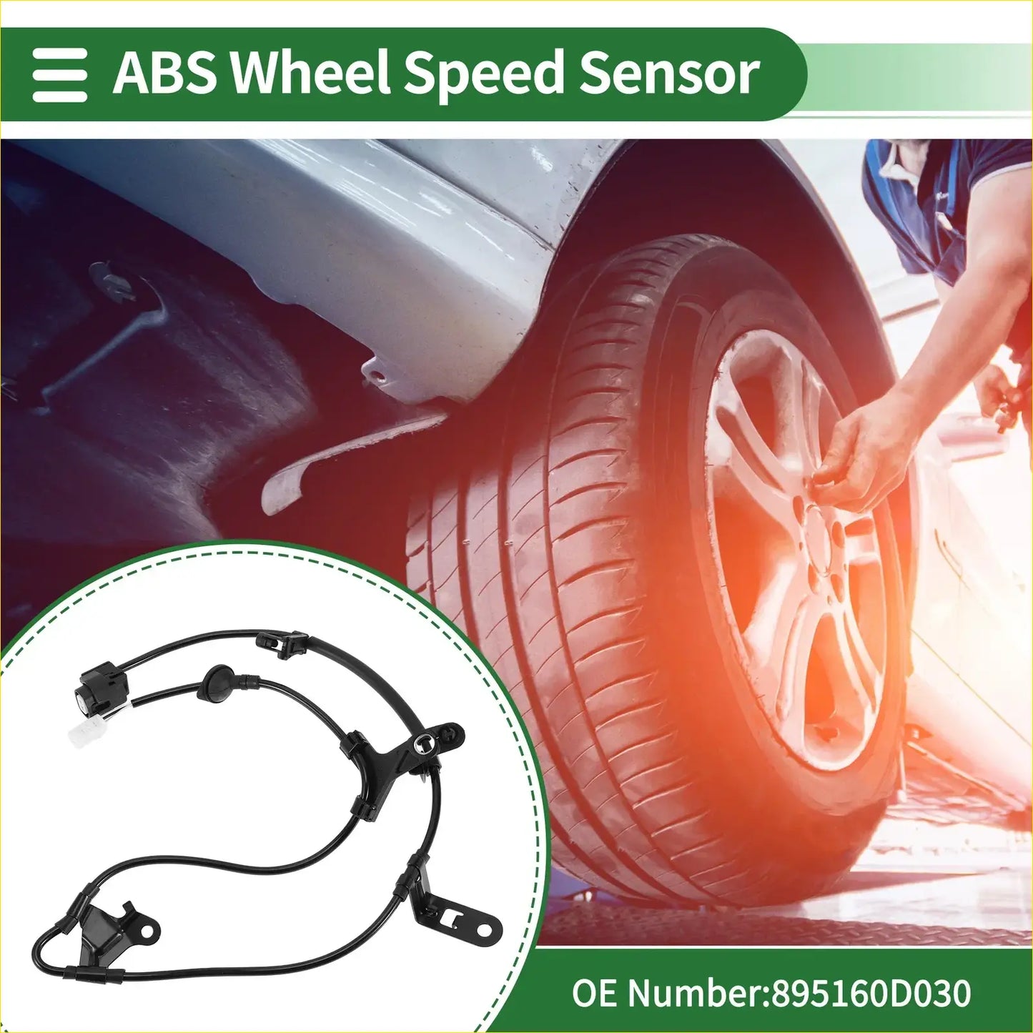 Black abs wheel speed sensor for Toyota Soluna Vios with coiled cable and multiple connectors for automotive use