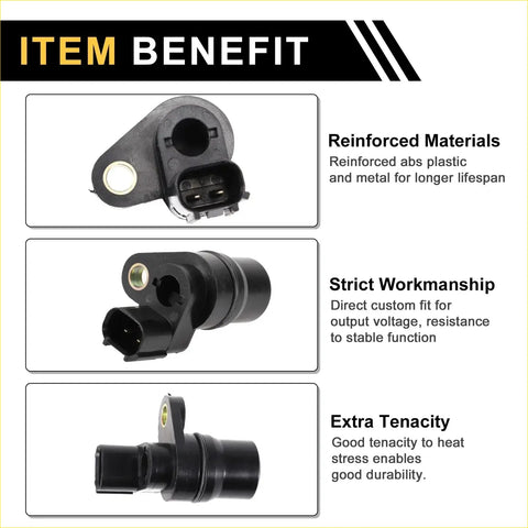 Abs wheel speed sensor for toyota tacoma rear right made of black reinforced abs plastic and metal with connector and mounting screw