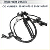 Black abs wheel speed sensor for toyota venza front right with molded plastic housing and coiled wiring