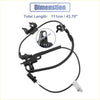 Black abs wheel speed sensor with coiled cable and plastic connectors for front right toyota highlander 2010-2018