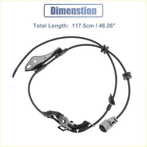 Black abs wheel speed sensor wiring harness rear left with gray connector and black plastic mounting brackets for toyota prius