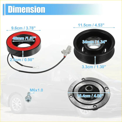 AC Compressor Clutch for Toyota Sienna 3.5L 6Cyl (2011-2016) - Drivetrain