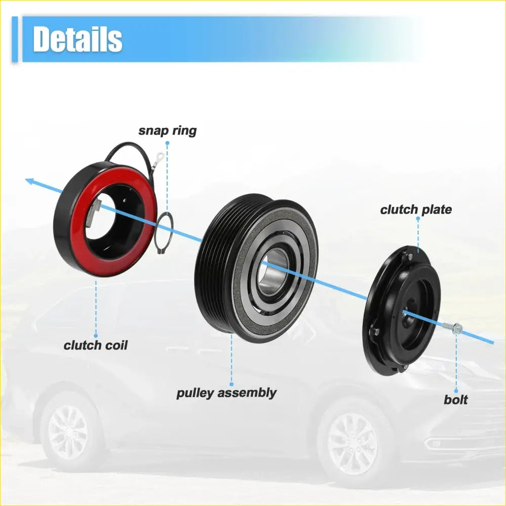 AC Compressor Clutch for Toyota Sienna 3.5L 6Cyl (2011-2016) - Drivetrain