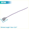 Gray plastic ac compressor wiring harness plug with purple insulated wire harness for toyota tacoma shown from back side