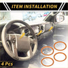 Orange circular air vent trim rings for toyota tacoma dashboard decoration 2016-2021 set of 4