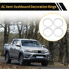 Silver ac vent dashboard decoration rings made of metal for Toyota Tacoma models 2016 to 2023