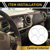 Silver tone circular air vent trim rings for toyota tacoma 2016-2023 dashboard decoration set