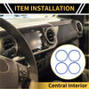 Black circular ac vent dashboard decoration rings for toyota tacoma 2016-2023 blue set for interior use