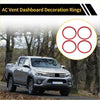 Red circular ac vent dashboard decoration rings for toyota tacoma 2016-2023 adds sporty look