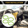 Set of four bright green rubber ac vent dashboard decoration rings for Toyota Tacoma central interior air vents