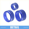 Blue aluminum cooling fan couplers with textured surface and white stripes for ac volume 4wd switch knob cover toyota tundra