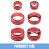 Red aluminum alloy ac volume 4wd switch knob covers with textured grip and silver rings for toyota tundra 2014-2021