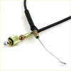 Black accelerator cable with brass-colored metal fittings and silver ball end for nissan datsun 620 ute 1972-1979