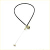 Black accelerator cable with metallic connector and thin wire extension for Nissan Datsun Sunny 120Y 140Y B210 sedan