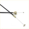 Black accelerator cable for Nissan Datsun Sunny 120Y with brass fittings and silver wire end shown from the back side