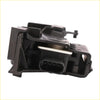 Black plastic automotive connector with rectangular housing and multiple components for ram 1500 shutter motor back side
