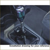 Shiny chrome adjustable height dual bend short shifter knob with reflective iridescent finish for integra crx b16