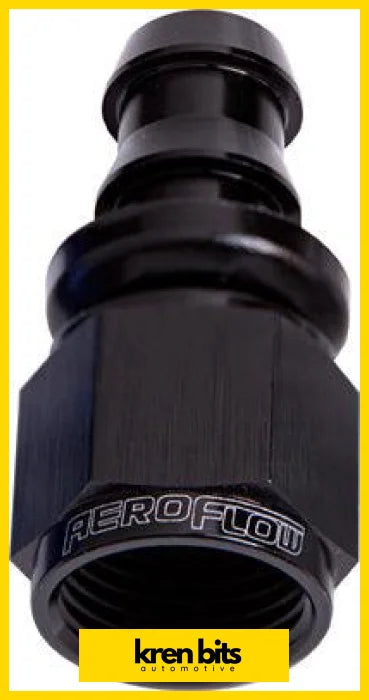 Aeroflow 400 / 510 Series Full Flow Push Lock Straight Hose End -6AN Black Finish. Suits 400 & 500 Series Hose