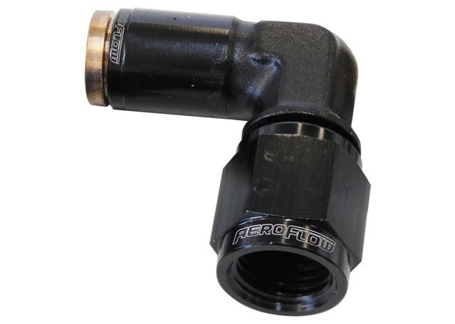 Aeroflow AF123-04-04BLK -4AN Female 90Degree To 1/4" 120