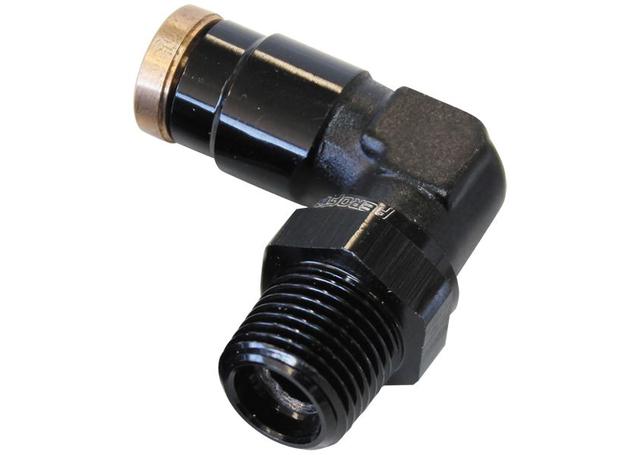 Aeroflow AF123-04-02BLK 1/8" Npt 90Degree To 1/4" 120