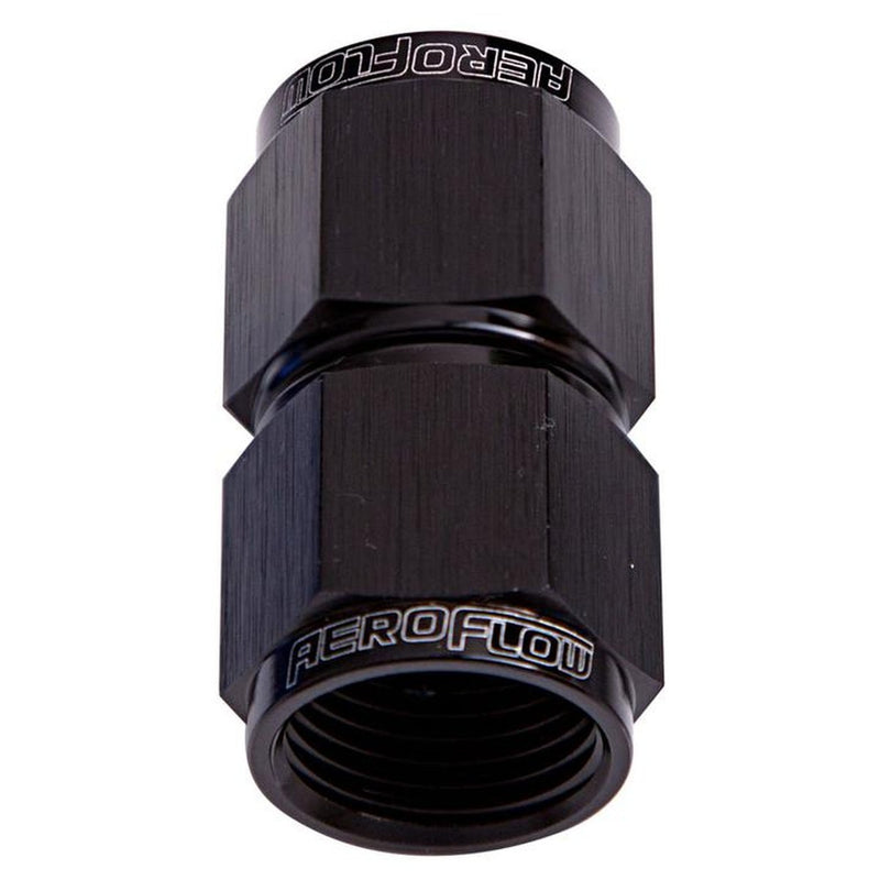 Aeroflow AF131-06BLK Straight Female Flare -6AN Black