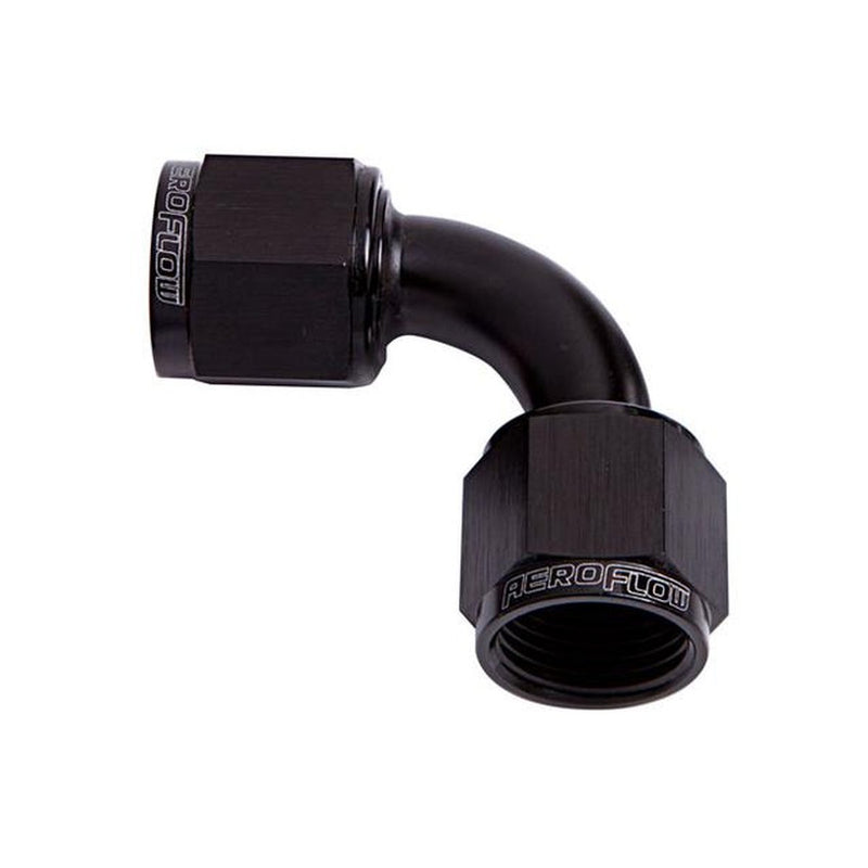 Aeroflow AF133-08BLK 90Deg Female Flare -8AN Black Swivel