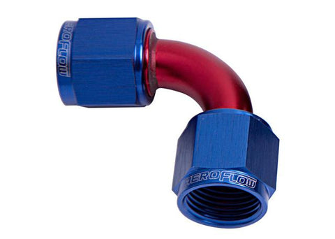 Aeroflow AF133-06 90Deg Female Flare -6AN Blue Swivel