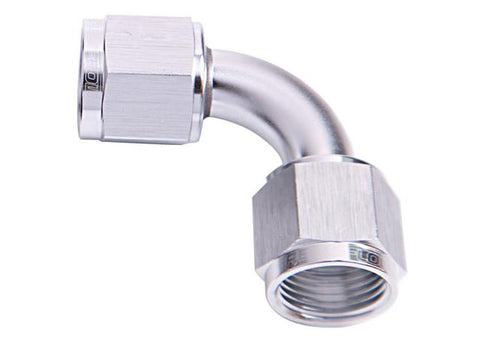 Aeroflow AF133-08S 90Deg Female Flare -8AN Silver Swivel