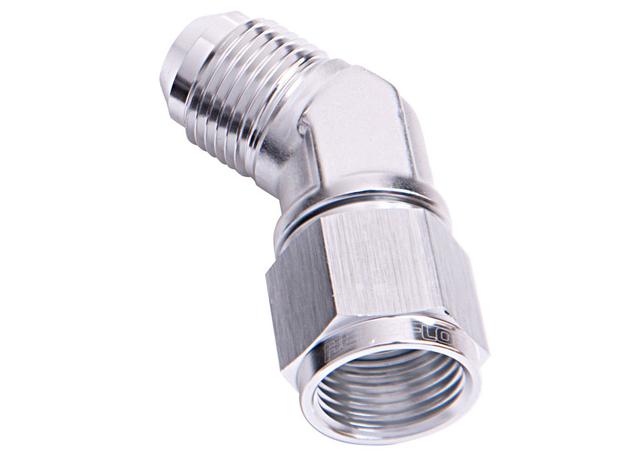 Aeroflow AF142-06S 45Deg Female - Male -6AN Silver Swivel