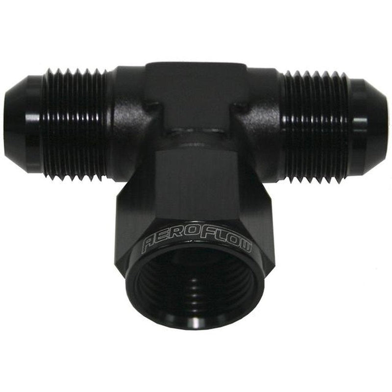 Aeroflow AF144-06BLK AN Tee -6AN Female Nut Black Swivel