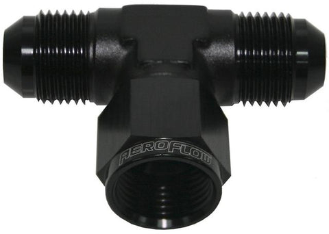 Aeroflow AF144-03BLK AN Tee -3AN Female Nut Black Swivel