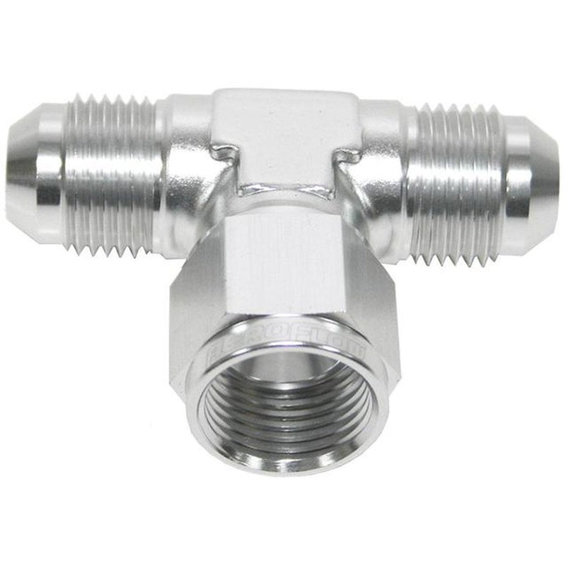 Aeroflow AF144-08S AN Tee -8AN Female Nut Silver Swivel